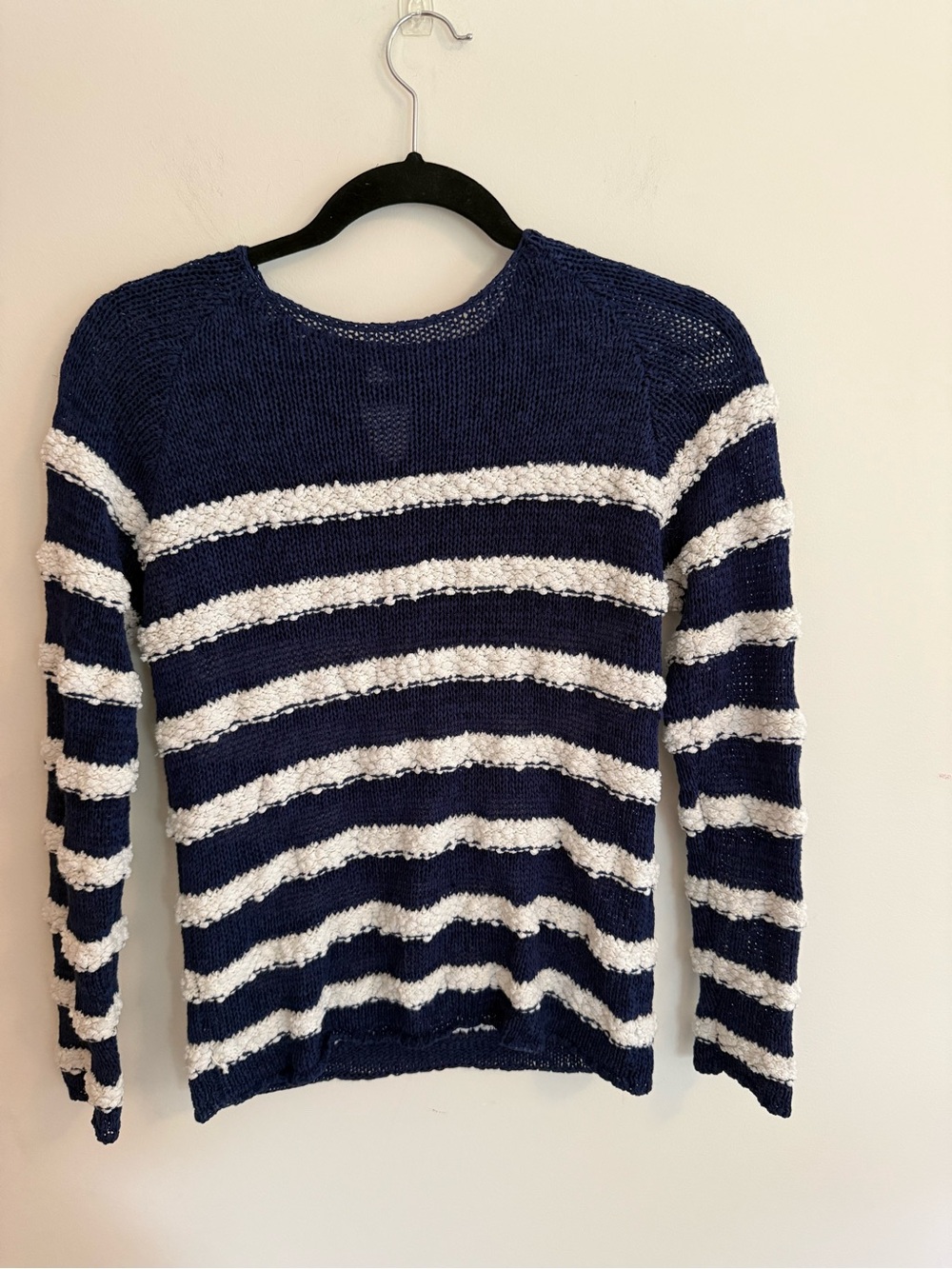 Navy and White Striped Women’s Sweater